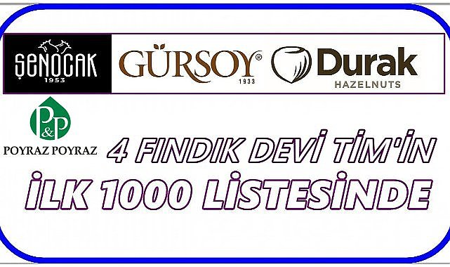 Poyraz Poyraz ,Gürsoy, Şenocak ve Durak Fındık TİM Listesine Girdi
