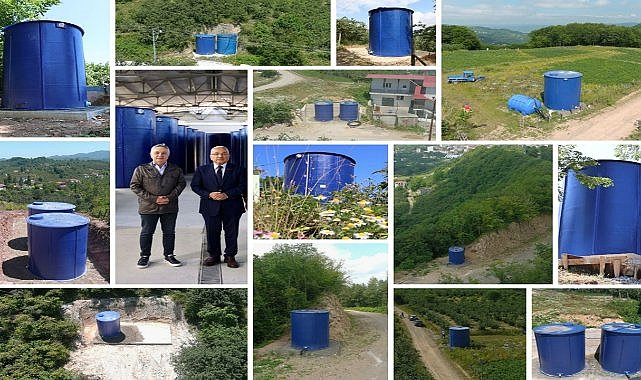 Ordu&#039;da Yerli Üretim Fiberglas Su Depoları Kırsal Mahallelere Kuruldu