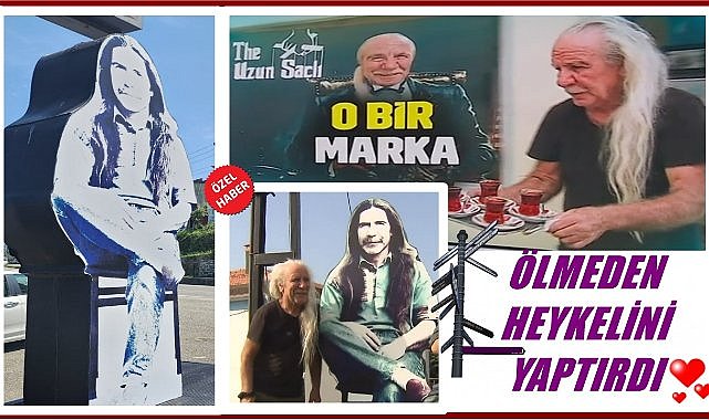 Ordu’nun Uzun Saçlı Çaycısı Nusret Doğan Çay Ocağının Önüne Kendi Heykelini Dikti