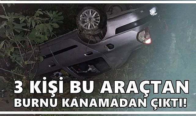 Fatsa-Aybastı yolunda otomobil takla attı: 3 kişi yara almadan kurtuldu