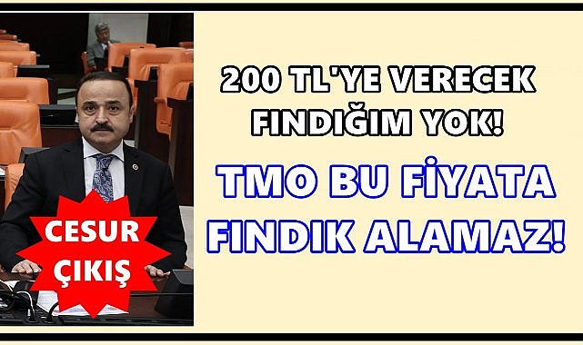 Milletvekili Şanlıtürk: “TMO Bu Fiyatla Fındık Alamaz”