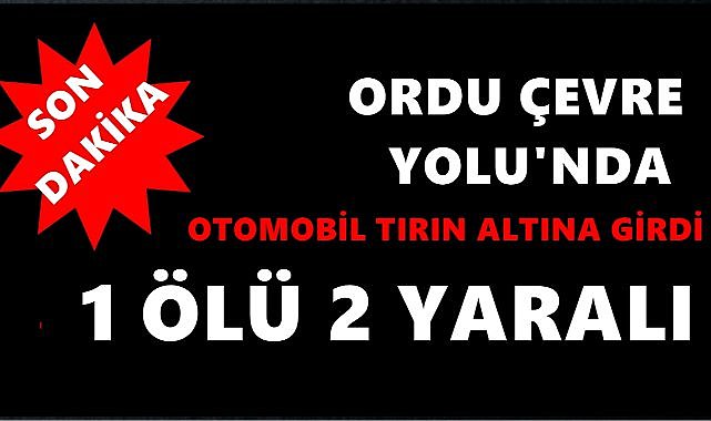 Ordu Çevre Yolu’nda Otomobil Tırın Altına Girdi: 1 Ölü, 2 Yaralı