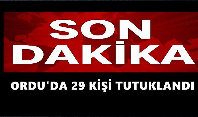 Ordu’da Asayiş Operasyonu: 29 Kişi Tutuklandı