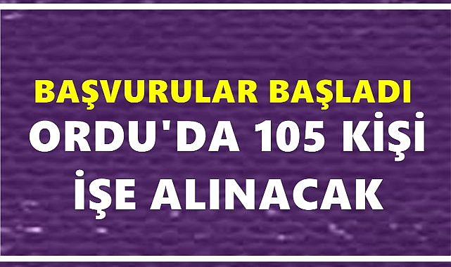 Ordu&#039;da 105 Kişi İşe Alınacak; Aranan Şartlar Belli Oldu