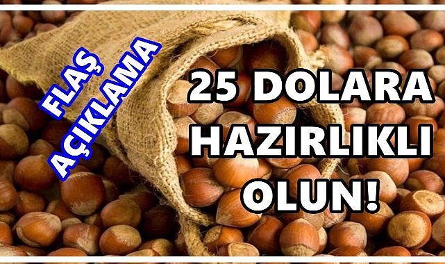 Şahin&#039;den Flaş Açıklama; “Fındıkta 25 Dolar Seviyelerine Hazırlıklı Olun”