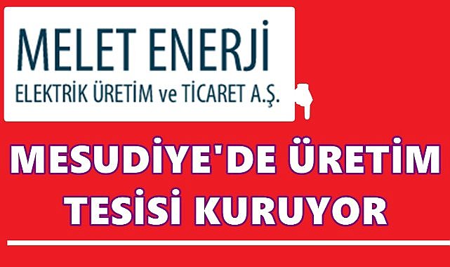 Melet Enerji, Mesudiye’de Üretim Tesisi Kuruyor