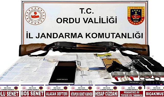 Ordu&#039;da Dev Çek Operasyonu: Silahlar ve Dolandırıcılık Belgeleriyle 9 Gözaltı!