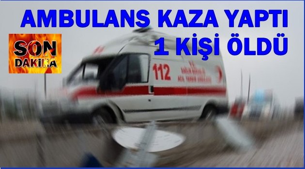 AMBULANS KAZA YAPTI SÜRÜCÜ ÖLDÜ 2 KİŞİ YARALANDI