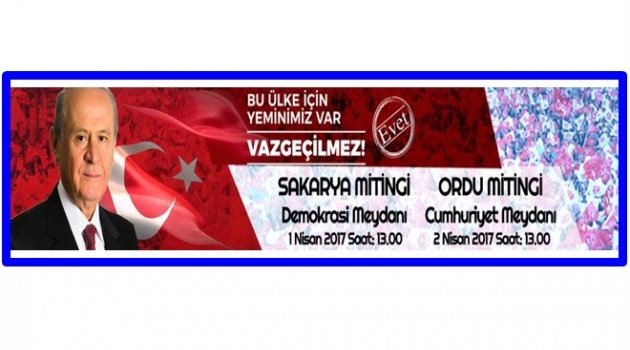 BAHÇELİ ORDU&#039;YA GELİYOR