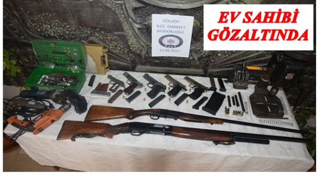 BU SİLAHLAR EVDE ELE GEÇİRİLDİ