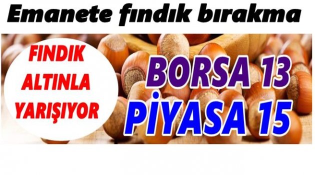 FINDIK FİYATLARI HIZLA YÜKSELİYOR