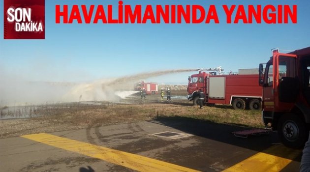 HAVALİMANINDAKİ YANGIN KORKUTTU