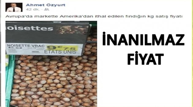 KABUKLU FINDIK AVRUPA&#039;DA KAÇA SATILIYOR