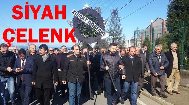 O İŞLETMENİN ÖNÜNE SİYAH ÇELENK BIRAKTILAR