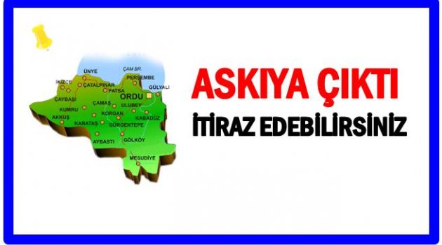 ORDU ÇEVRE PLANI REVİZYONU ASKIYA ÇIKTI