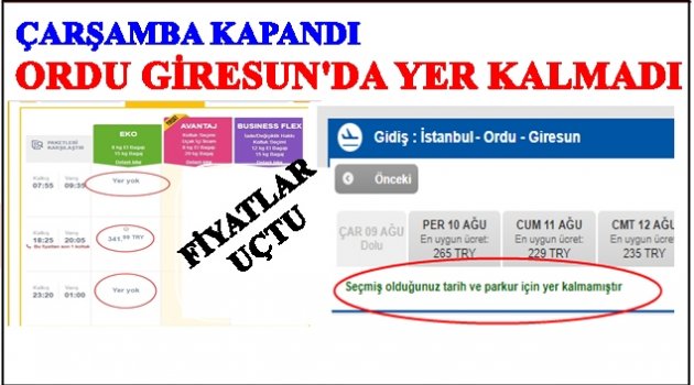 ORDU GİRESUN&#039;DA YOLCU PATLAMASI!