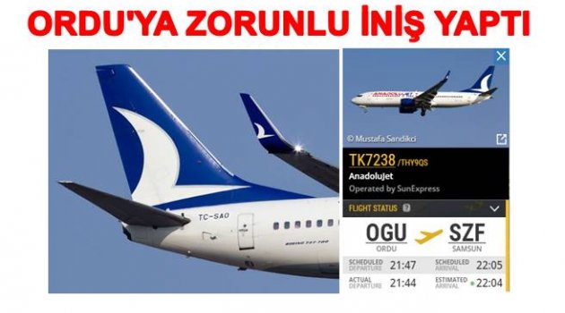 SAMSUN UÇAĞI NEDEN ORDU&#039;YA İNDİ