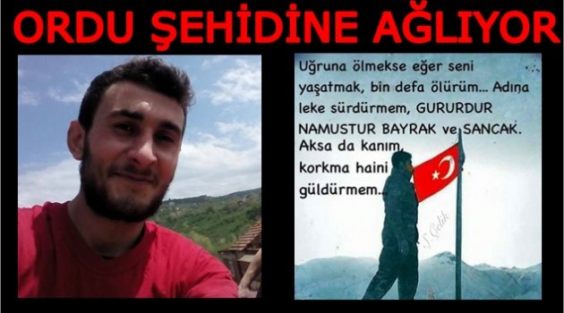 ŞEHİT ACISI ORDU'YA DÜŞTÜ