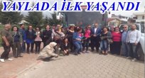 BAŞKAN ÇİÇEKLERLE KARŞILADI