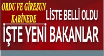 ORDU VE GİRESUN'A BAŞBAKAN YARDIMCILIĞI