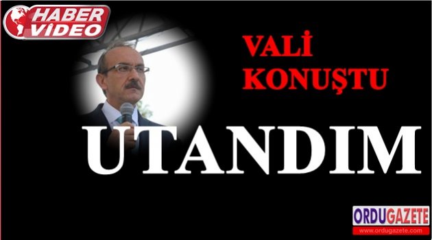 VALİ OLAYLARLA İLGİLİ İLK KEZ KONUŞTU