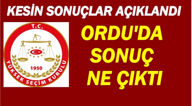 YSK KESİN SONUÇLARI AÇIKLADI