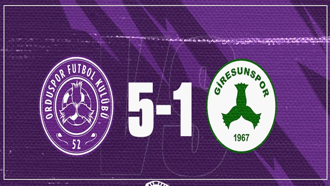 52 Orduspor’dan Derbide Gol Şov: Giresunspor’u 5-1 Mağlup Etti