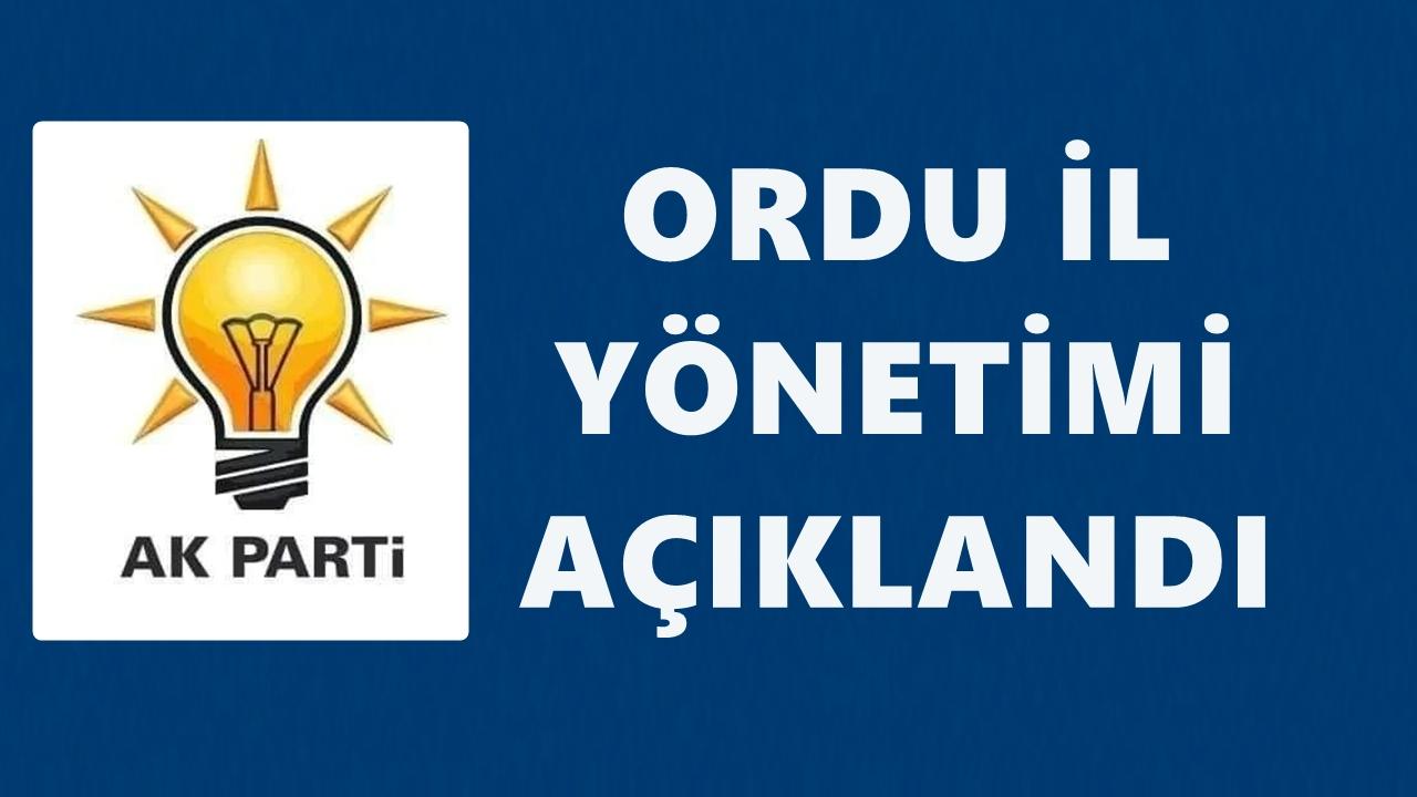 AK Parti Ordu İl Başkanlığı’nda Yeni Yönetim Belli Oldu