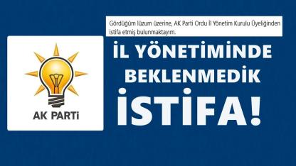 AK Parti Ordu İl Yönetiminde Beklenmedik İstifa