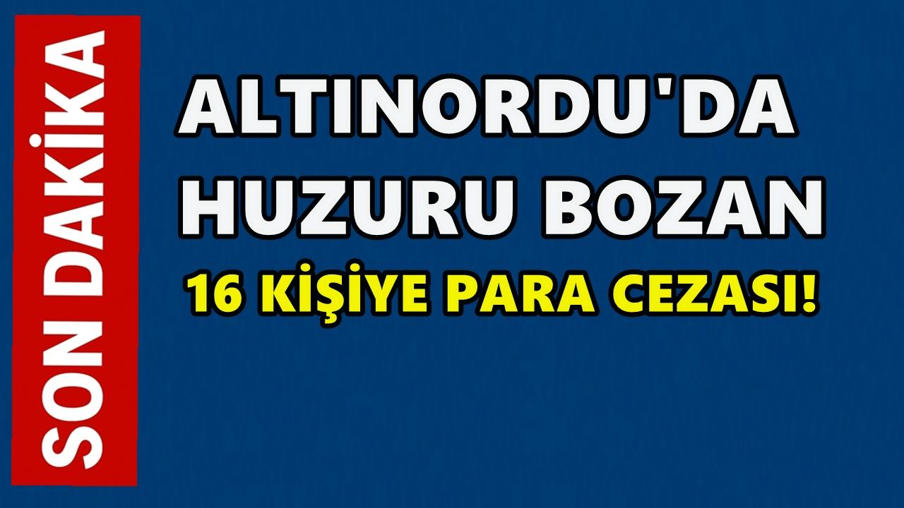 Altınordu’da huzur bozan 16 kişiye 23 bin 902 TL ceza