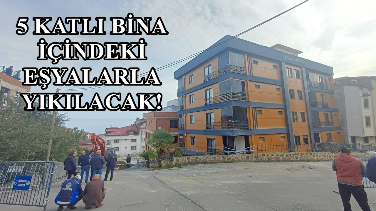 Altınordu&#039;da Zemini Kayan Bina İçindeki Eşyalarla Birlikte Yıkılacak!