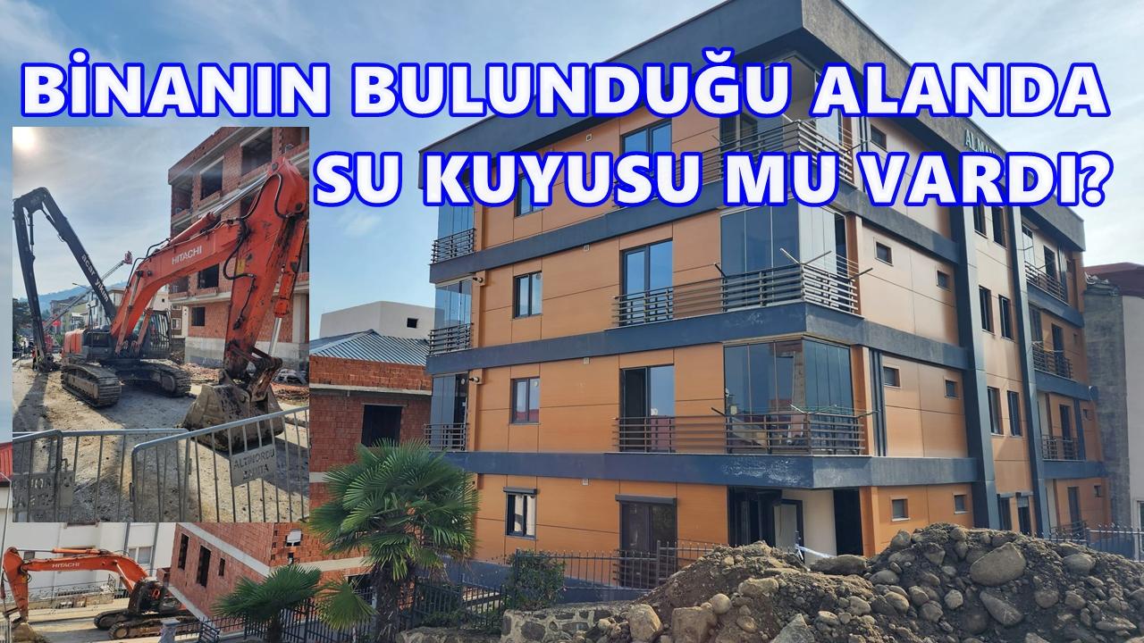 Ordu’da Zemini Kaydığı İçin Boşaltılan 5 Katlı Binanın Yıkımı Başladı