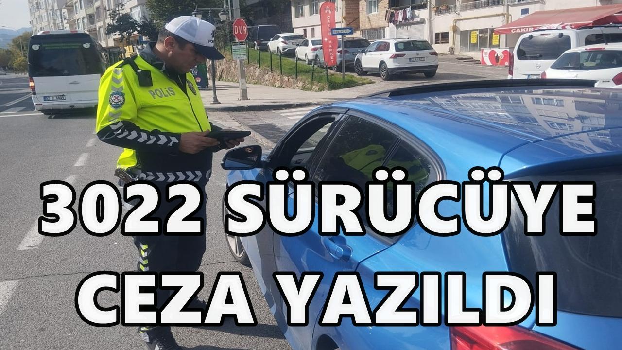 Ordu’da 1 Haftada 3 Bin 22 Sürücüye Ceza