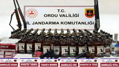 Ordu’da Kaçak Alkol Operasyonu: Silah ve Mühimmat Ele Geçirildi