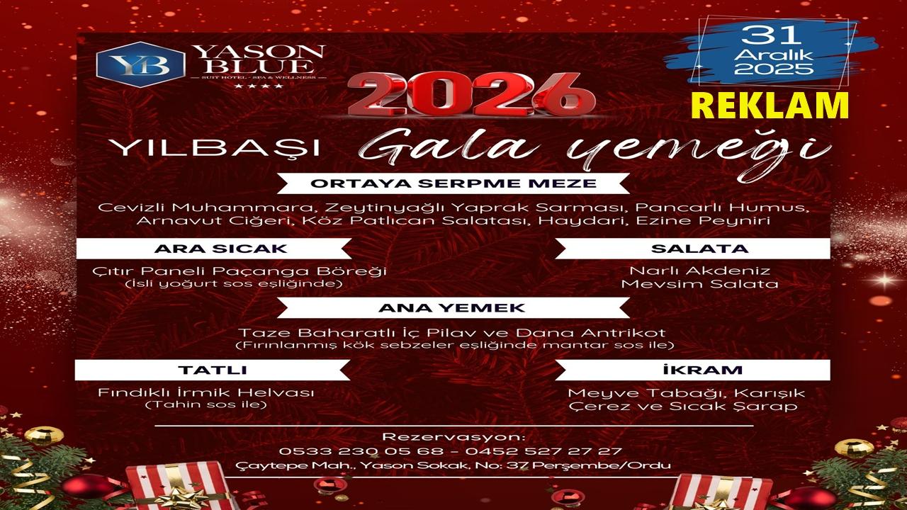 Yason Blue Hotel’de unutulmaz bir Yılbaşı Gala Gecesi sizleri bekliyor!