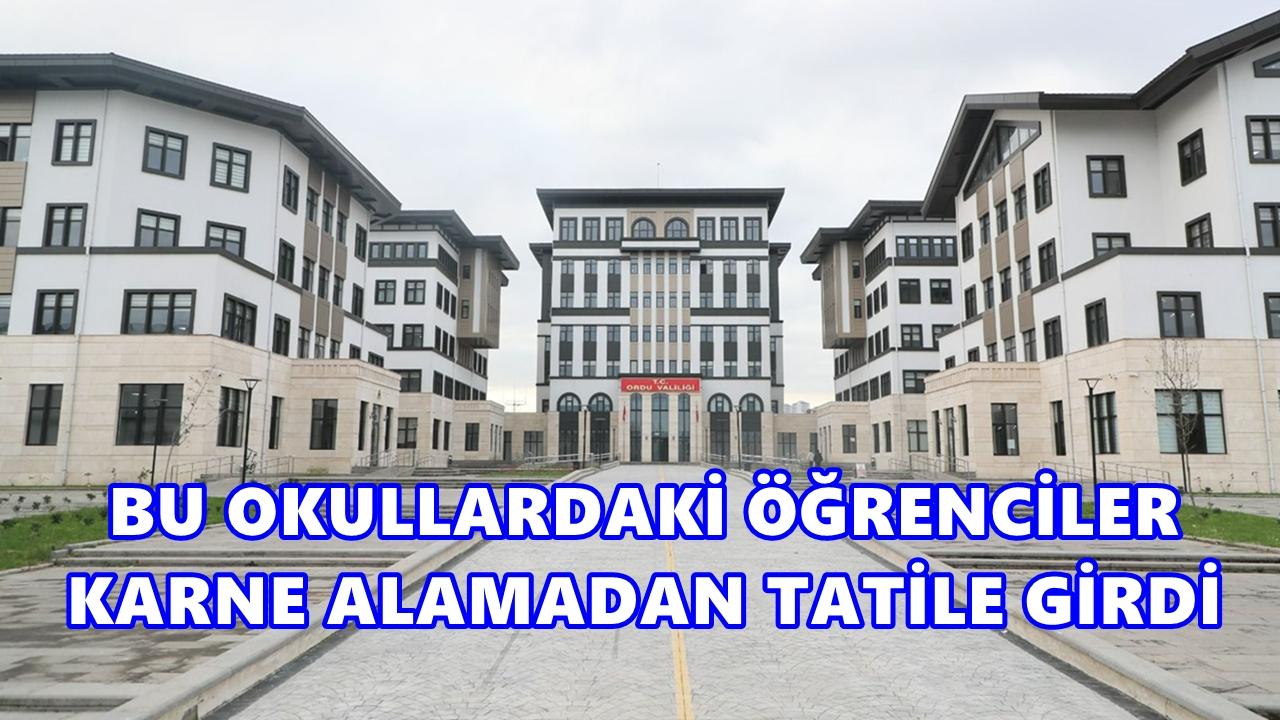 Ordu’da Bu Okullarda Okuyan Öğrenciler Karne Alamadan Tatile Girdi