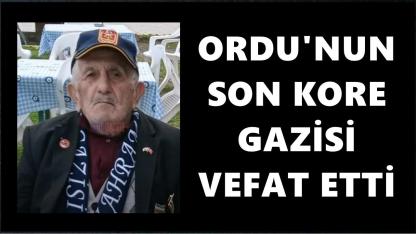 Ordu’nun Son Kore Gazisi Mehmet Ali Çalışkan Vefat Etti