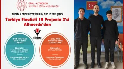 Altınordu’dan TÜBİTAK Enerji Verimliliği Yarışmasına 2 Proje