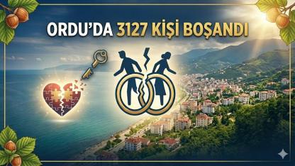 Ordu'da 1 Yılda 3 Bin 217 Kişi Boşandı