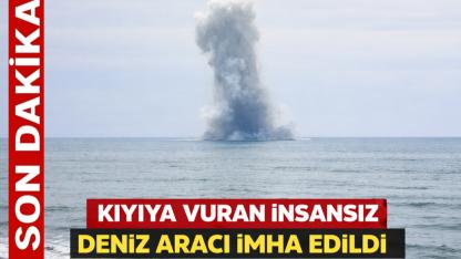 Ordu'da Kıyıya Vuran İnsansız Deniz Aracı İmha Edildi