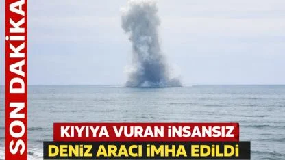 Ordu'da Kıyıya Vuran İnsansız Deniz Aracı İmha Edildi