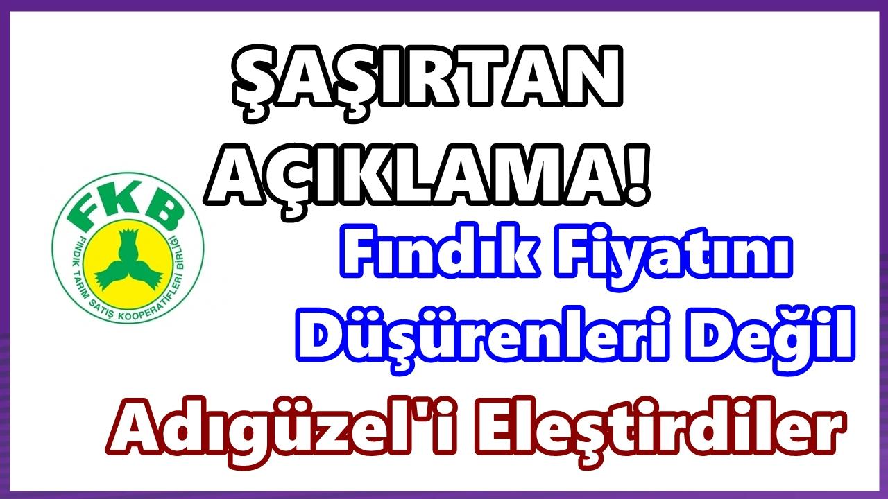 Fiskobirlik Fındık Fiyatını Düşürenleri Değil Adıgüzel'i Eletirdi