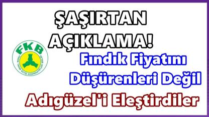 Fiskobirlik Fındık Fiyatını Düşürenleri Değil Adıgüzel'i Eletirdi