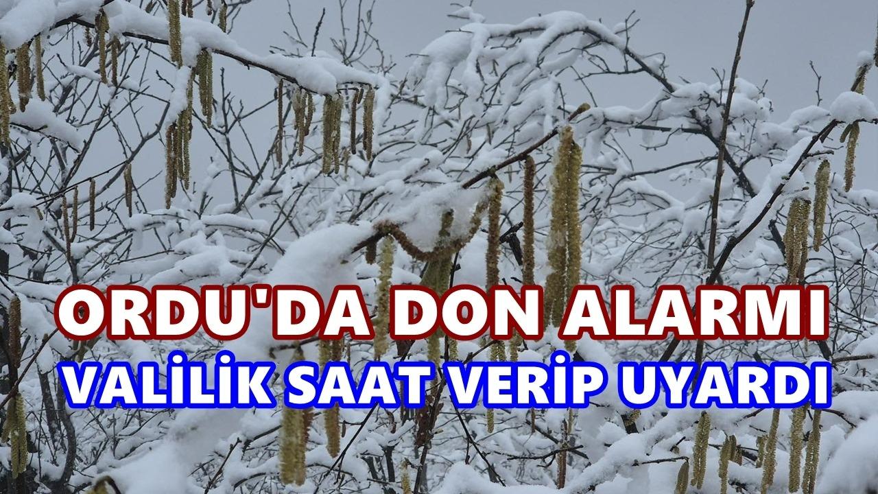 Ordu’da Zirai Don Alarmı: Valilik Saat Vererek Uyardı