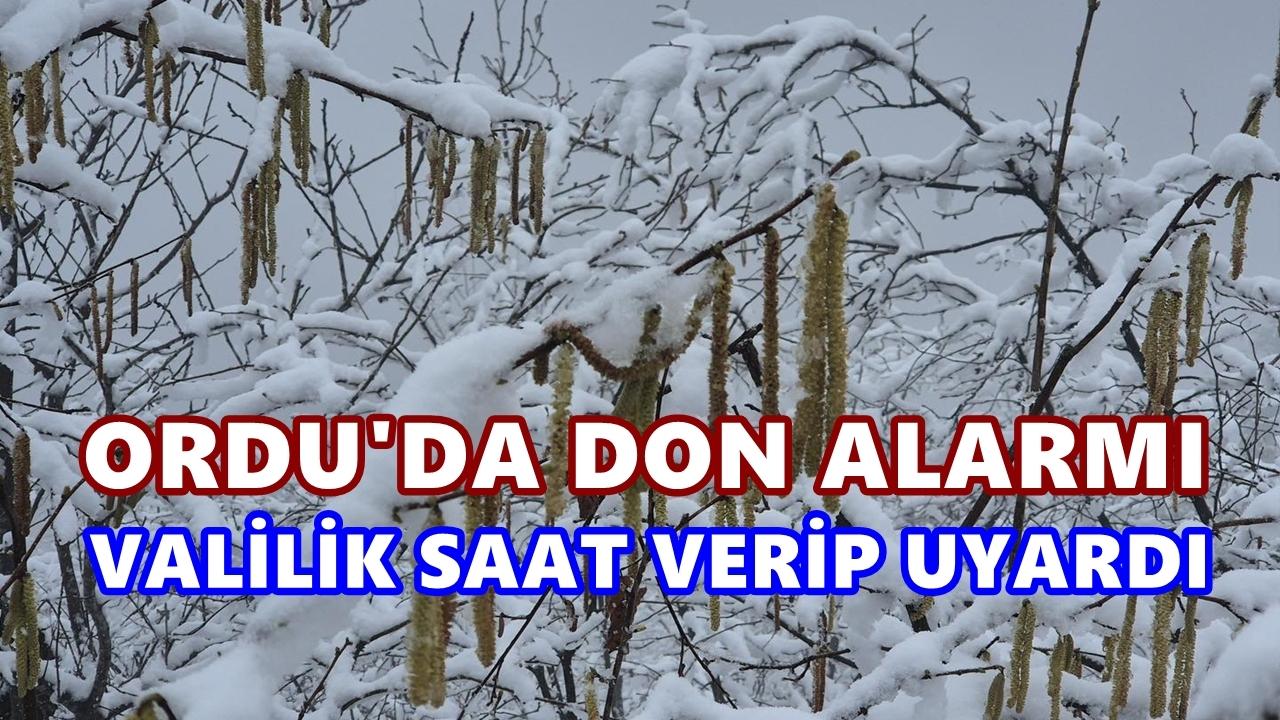 Ordu’da Zirai Don Alarmı: Valilik Saat Vererek Uyardı