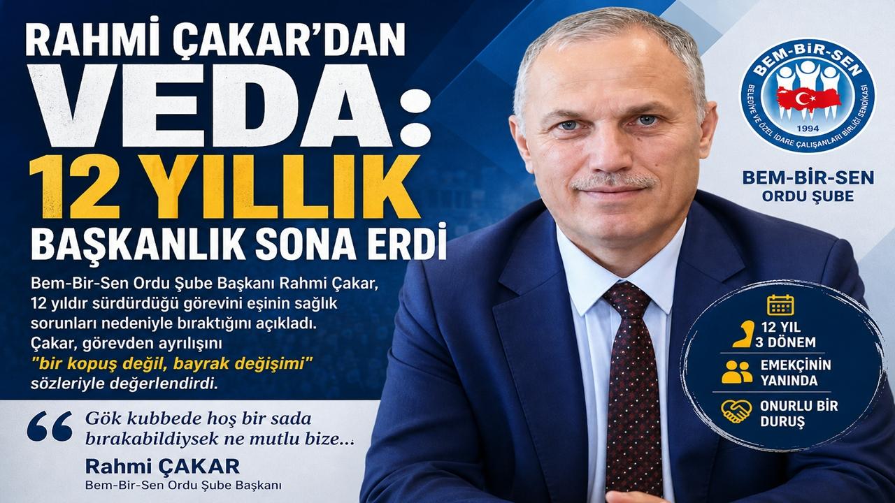 Rahmi Çakar’dan Veda: 12 Yıllık Başkanlık Sona Erdi