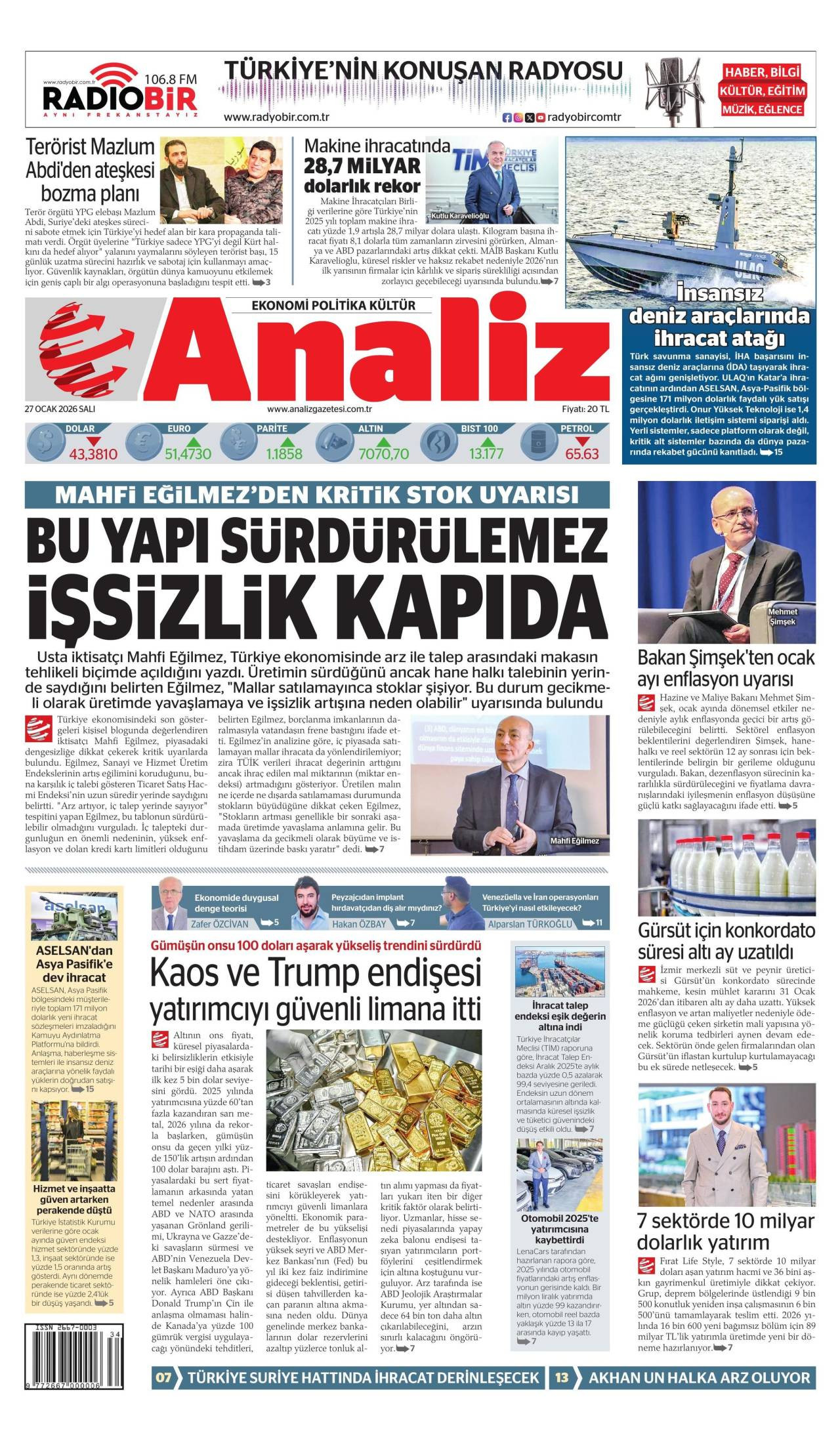 Analiz Gazete Manşeti