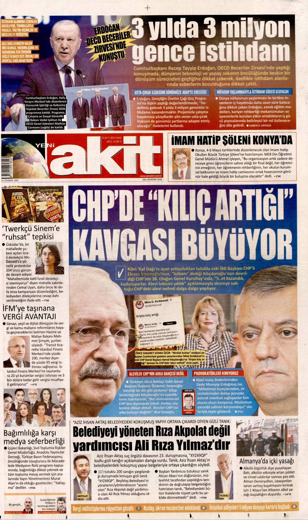Yeni Akit Gazetesi Gazete Manşeti